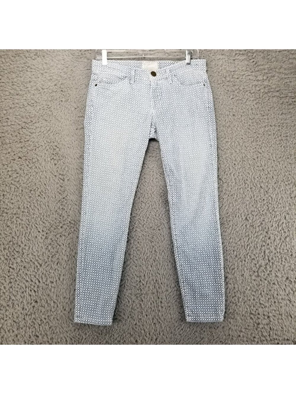 Current/Elliott Jeans Womens 27 Blue Stretch Denim Checkered Stiletto Skinny